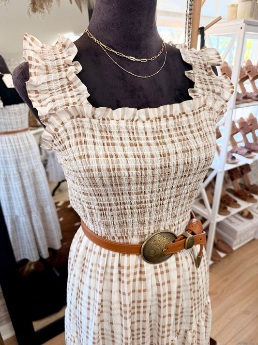 Rosewood Ruffle Midi Dress