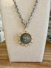 Load image into Gallery viewer, Pony Club Classic Necklace |Silver/Matte Gold Bezel|