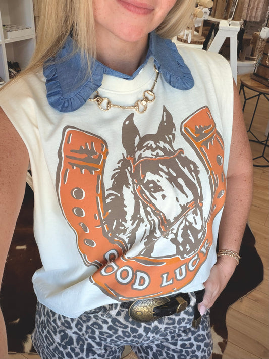 Denim Ruffle Collar