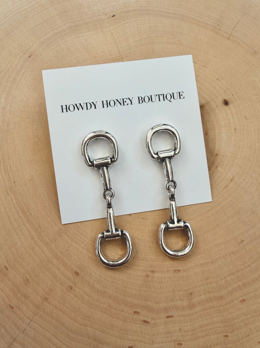 Trail Boss Bit Earrings |Silver|