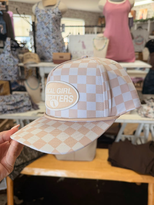 LG Modern Oval Rope Hat | Khaki Checker