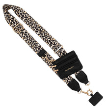 Load image into Gallery viewer, Clip & Go Crossbody Strap w/Zippered Pouch: Leopard