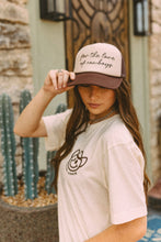 Load image into Gallery viewer, FOR THE LOVE OF COWBOYS TRUCKER HAT BROWN/TAN
