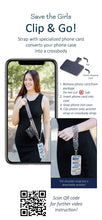 Load image into Gallery viewer, Clip &amp; Go Crossbody Strap w/Zippered Pouch: Black
