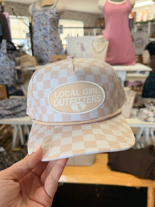 LG Modern Oval Rope Hat | Khaki Checker