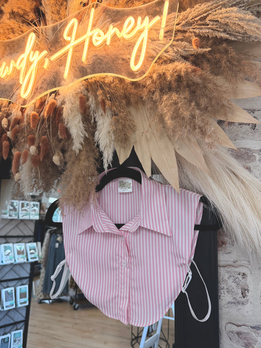 Pink & White Striped Collar