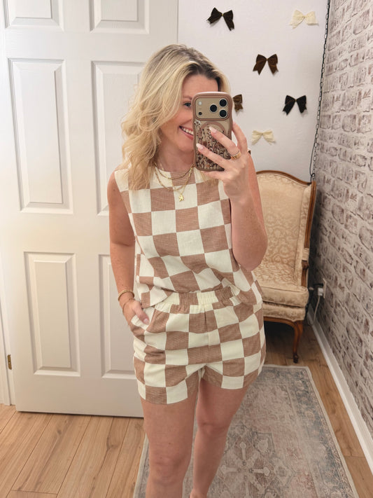 Saddle Check Linen Set