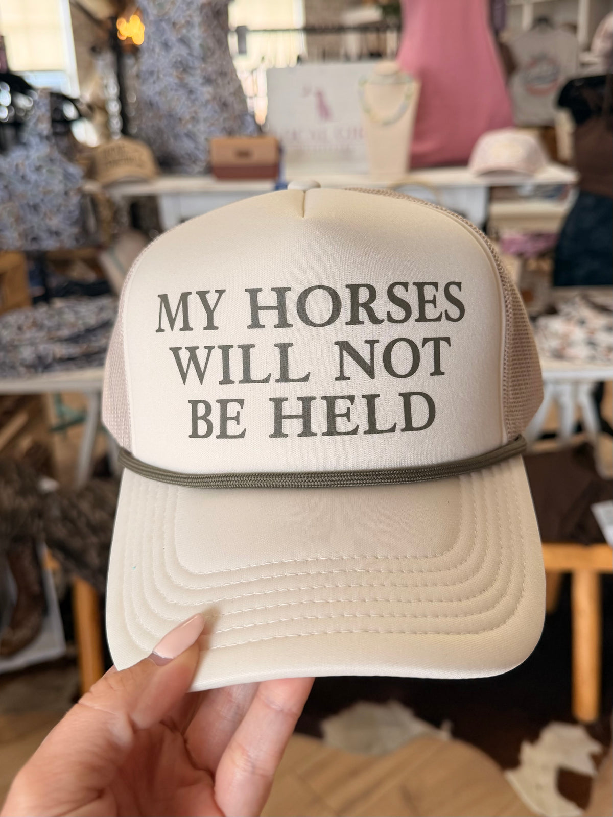 LG Horses Foam Trucker Hat | Light Sand