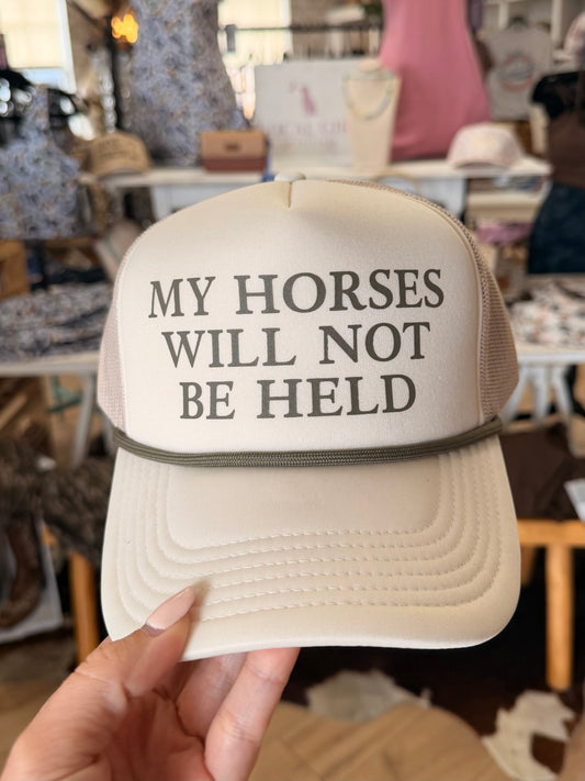 LG Horses Foam Trucker Hat | Light Sand