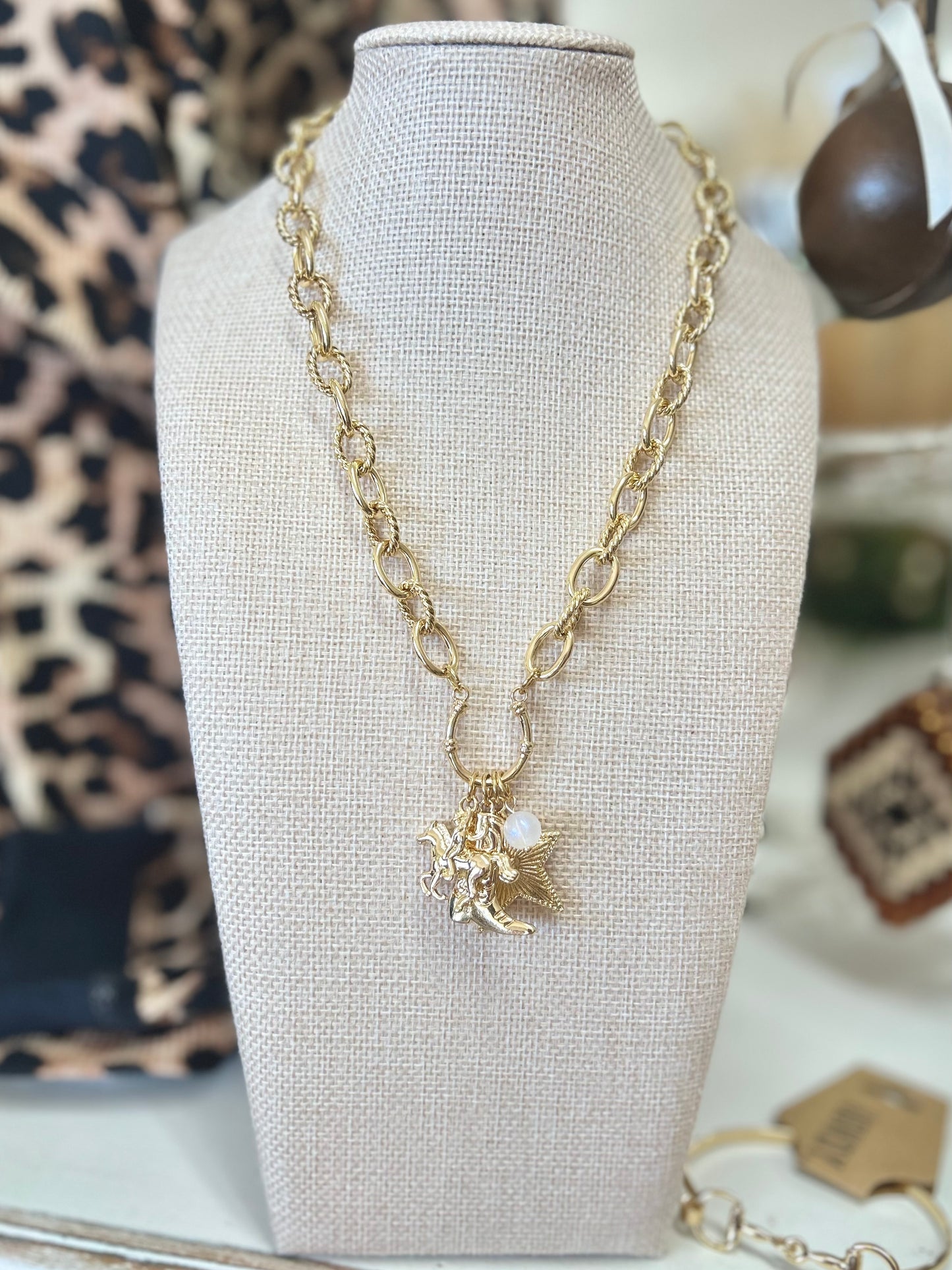 Cheyenne Western Charm Necklace |Gold|