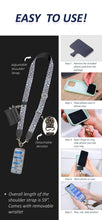 Load image into Gallery viewer, Clip &amp; Go Crossbody Strap w/Zippered Pouch: Black
