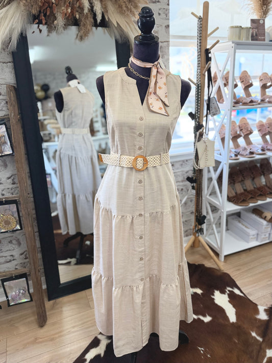 Southern Charm Midi Dress | Khaki |