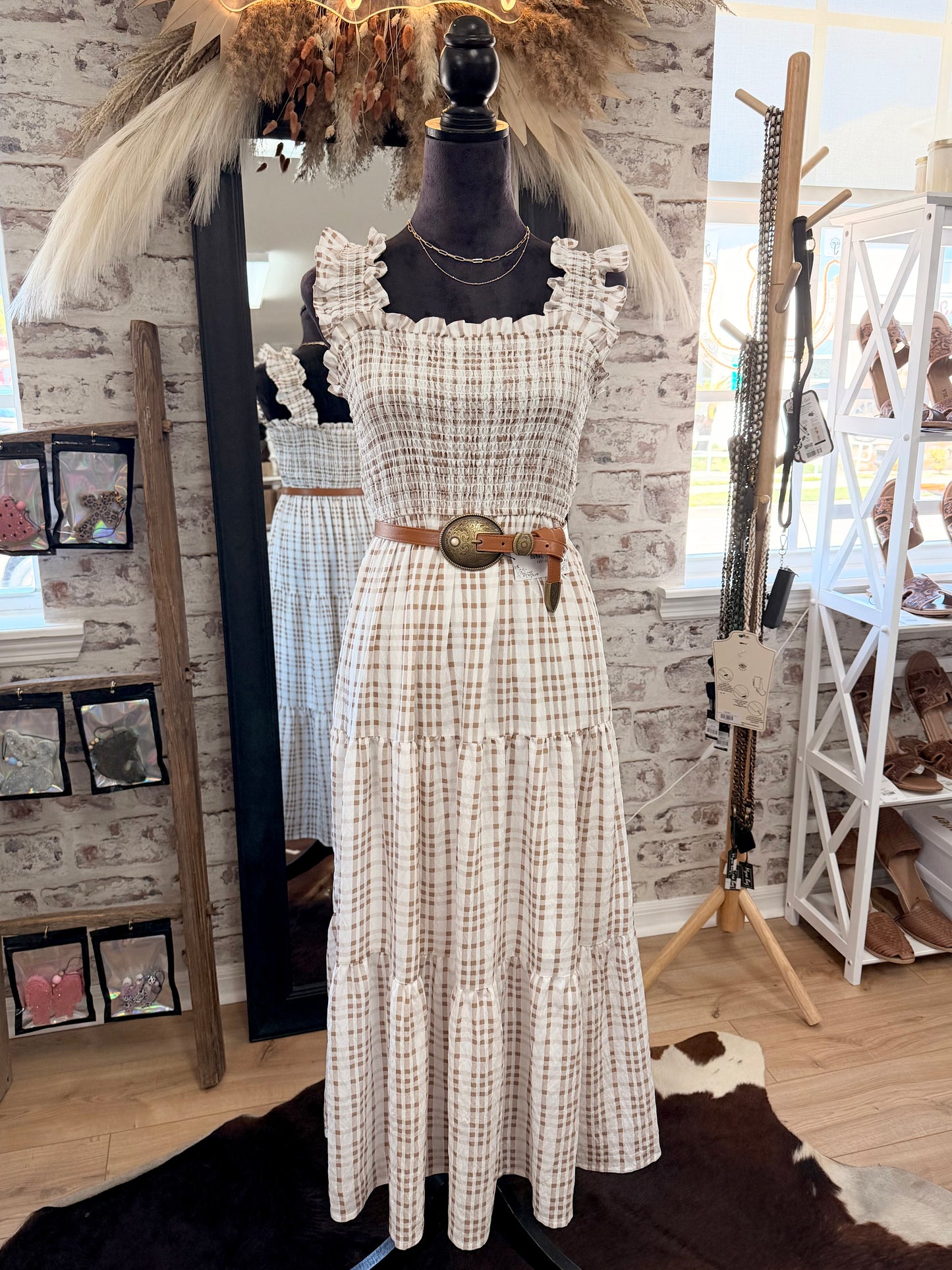 Rosewood Ruffle Midi Dress