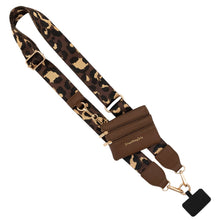 Load image into Gallery viewer, Clip &amp; Go Crossbody Strap with Pouch - Leopard Collection: Brown/Gold
