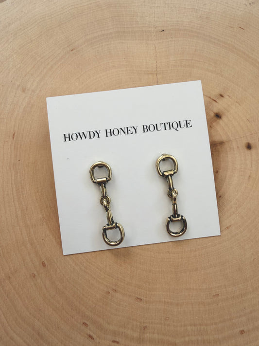 Trail Boss Bit Earrings |Gold|