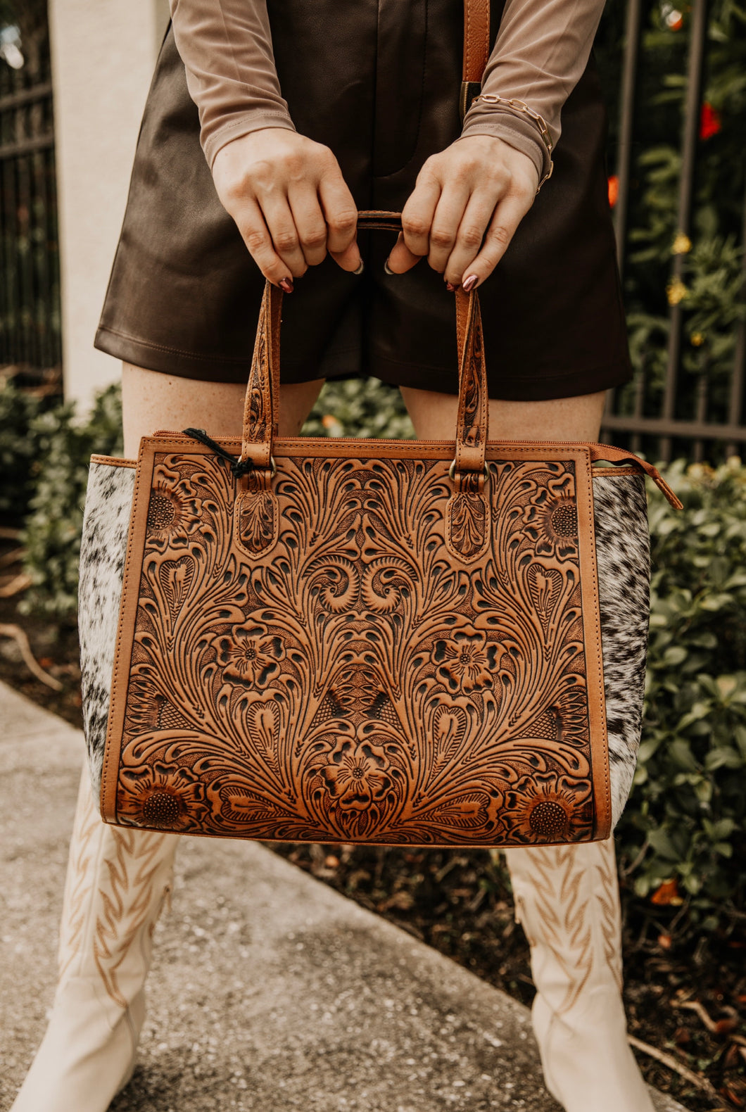 Breeze Wind Hand-Tooled HandBag