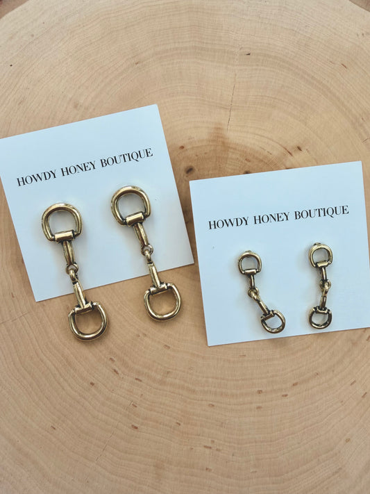 Trail Boss Bit Earrings |Gold|