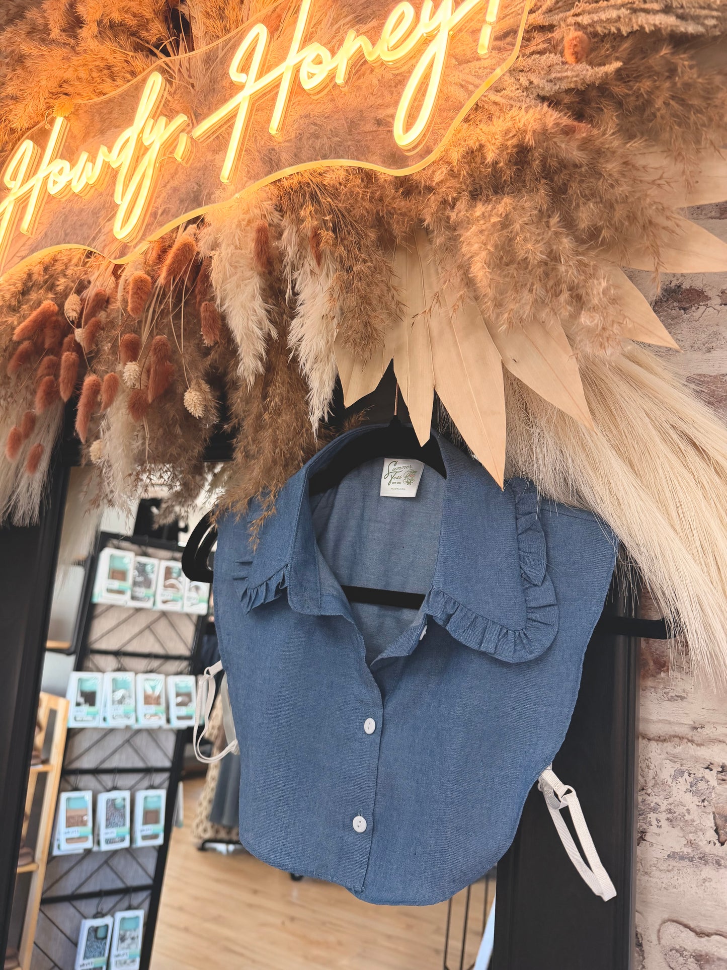 Denim Ruffle Collar