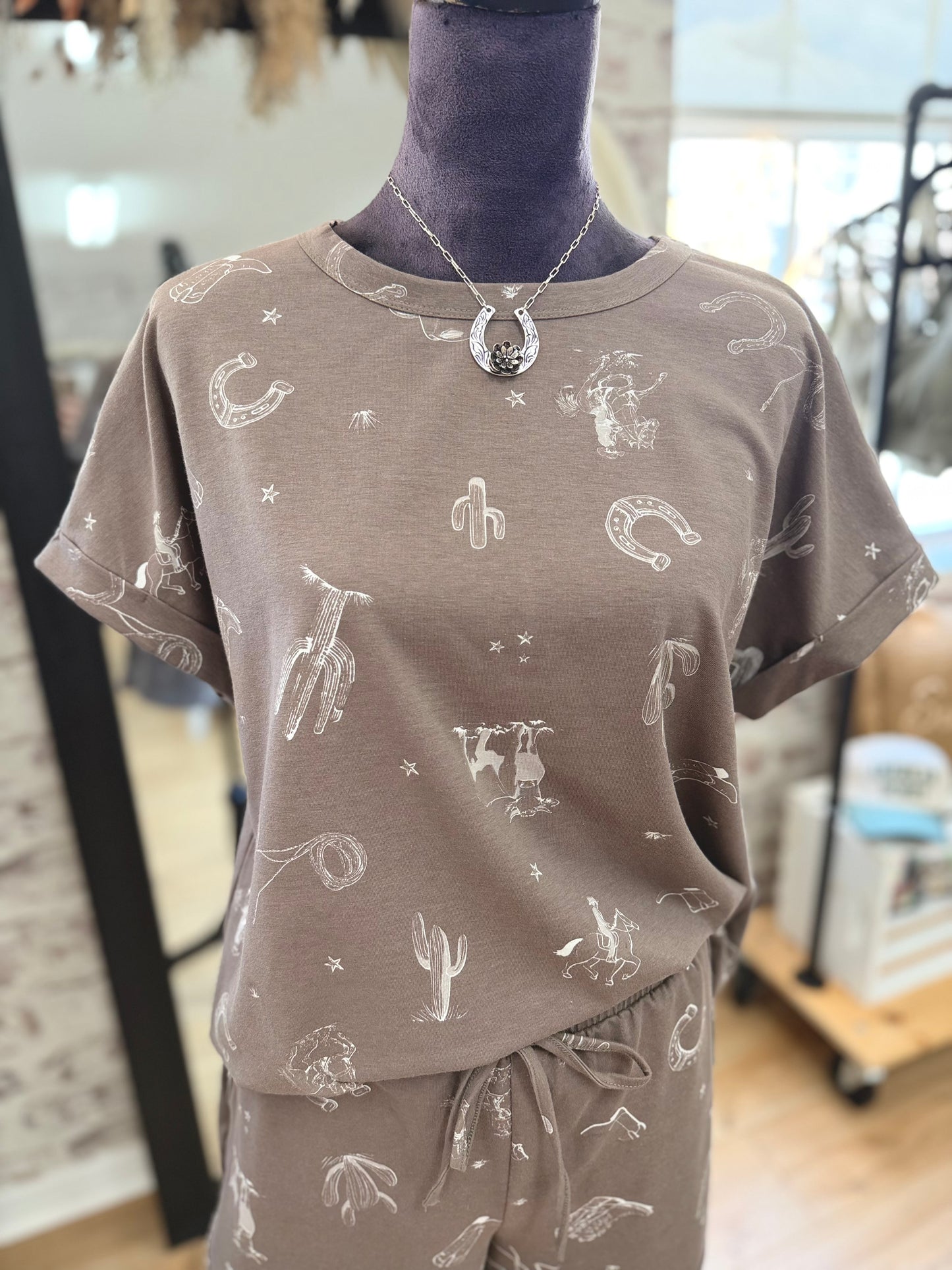 Desert Doodle Top |Charcoal|