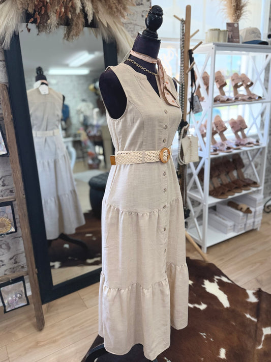 Southern Charm Midi Dress | Khaki |