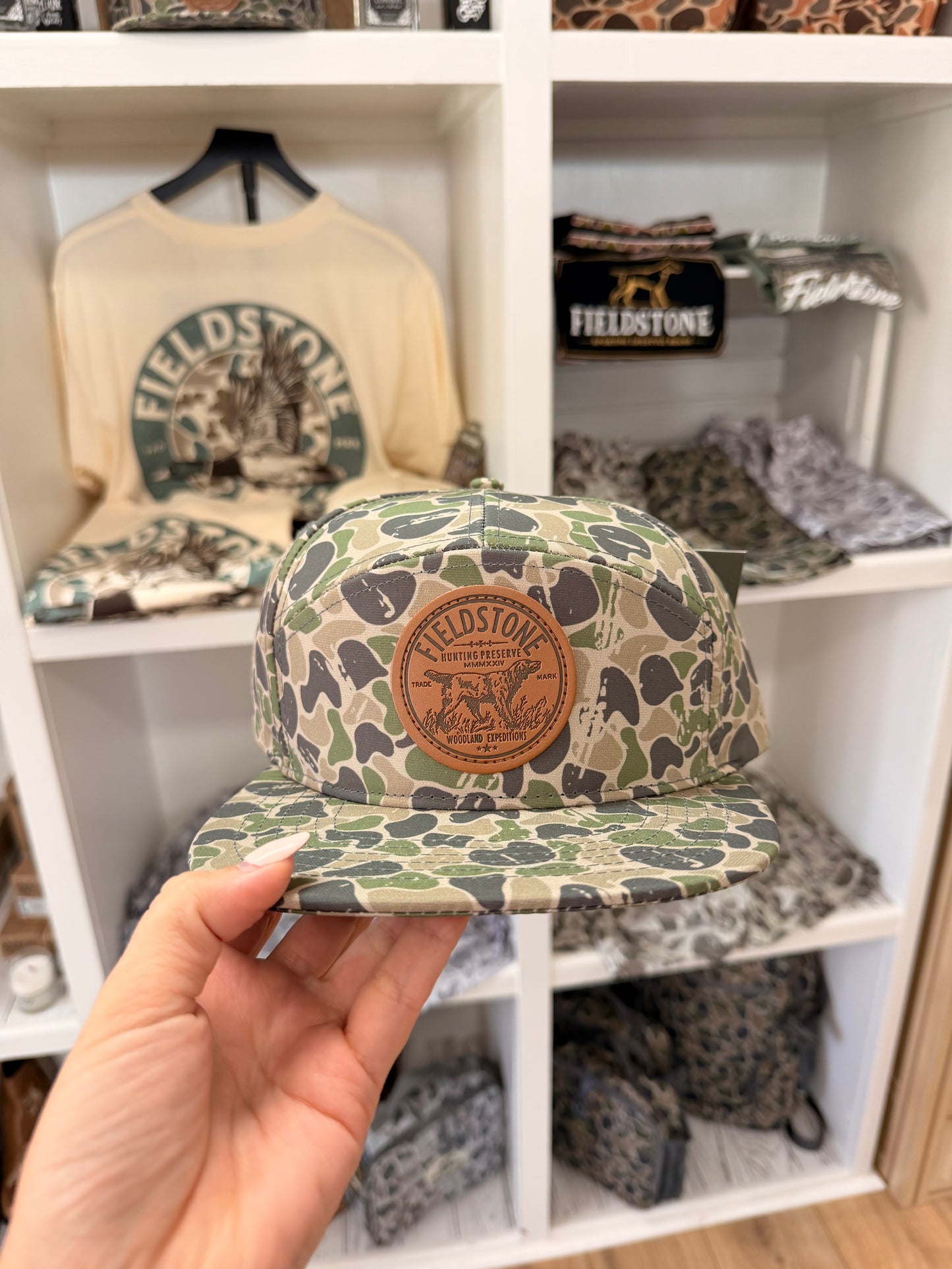 7 Panel Full Backwoods Camo Preserve Patch Hat