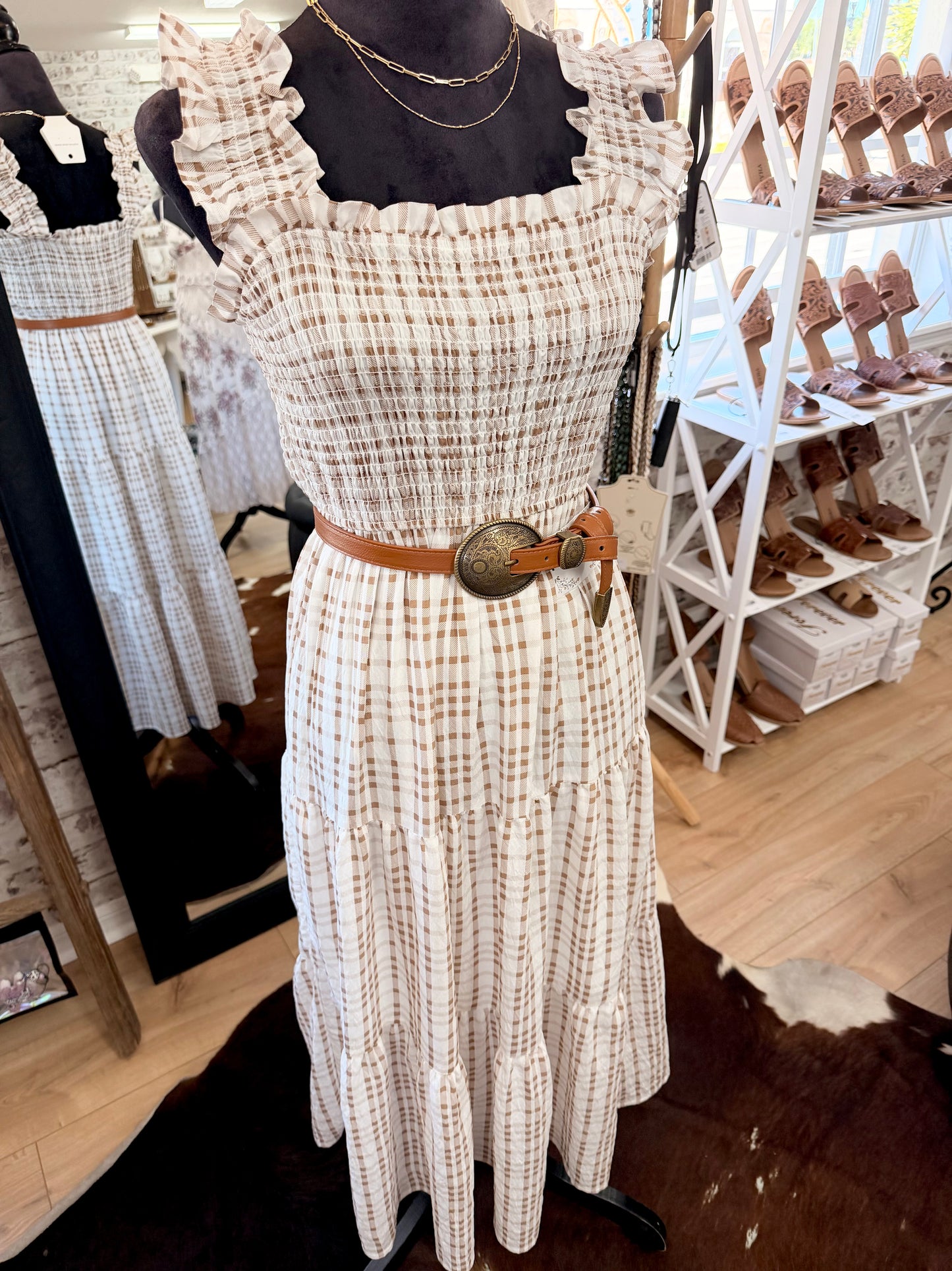 Rosewood Ruffle Midi Dress