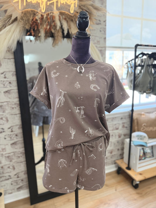 Desert Doodle Top |Charcoal|