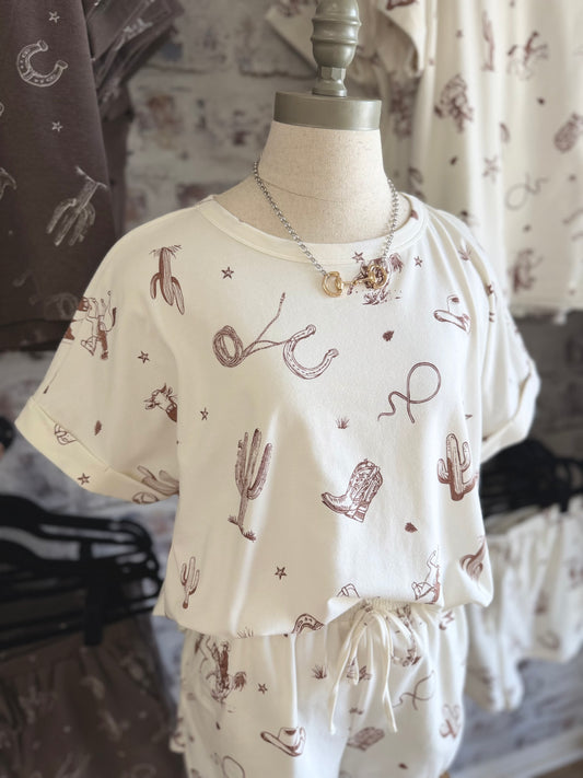 Desert Doodle Top |Ivory|