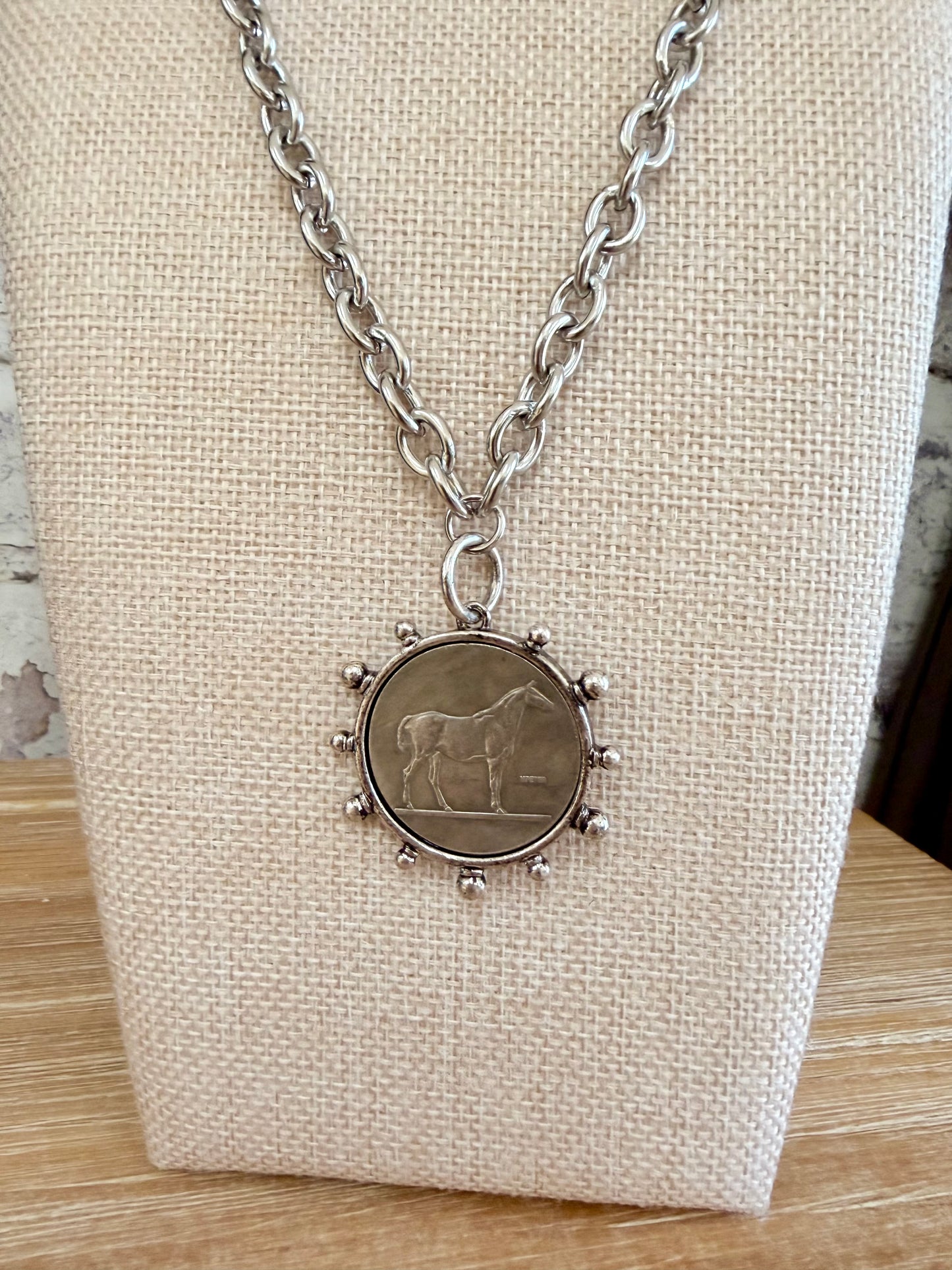 Pony Club Classic Necklace |Silver Bezel|