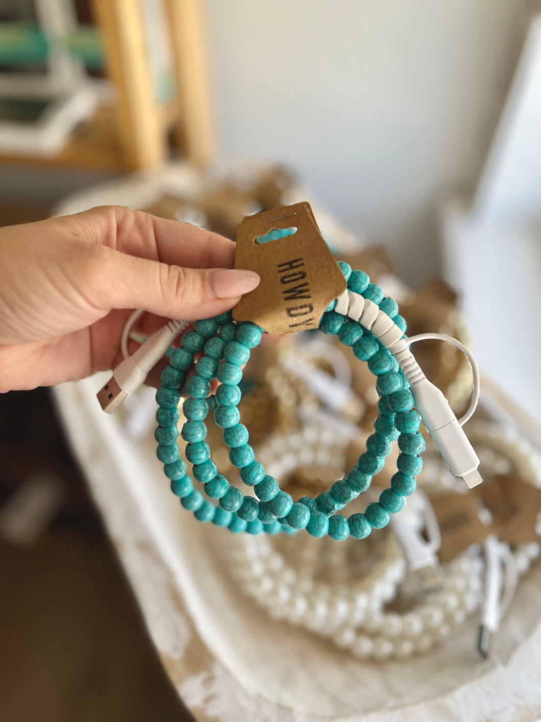 Faux Turquoise Beaded Charger 2-in-1