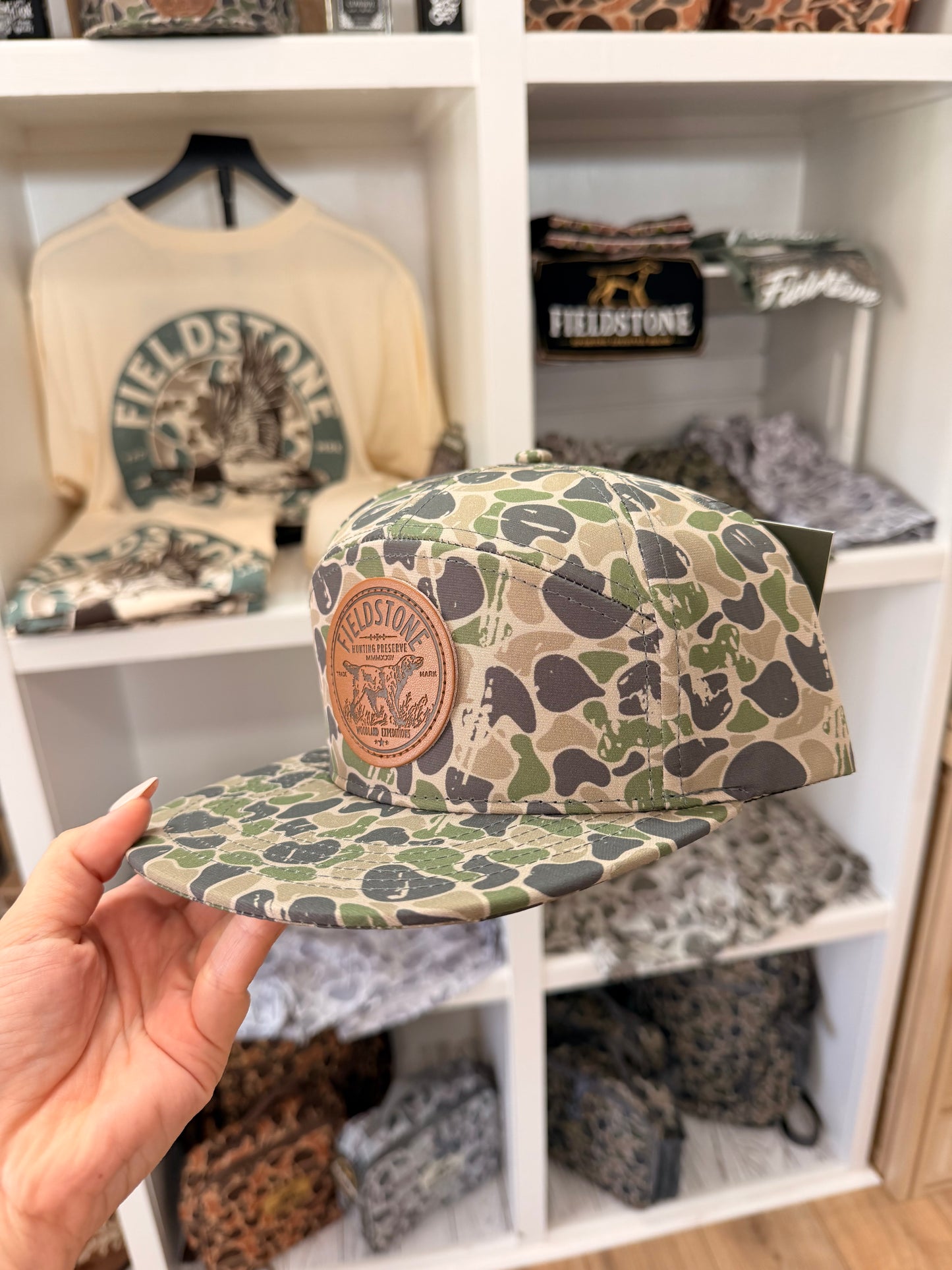7 Panel Full Backwoods Camo Preserve Patch Hat