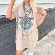 Load image into Gallery viewer, Wild &amp; Free Aztec Graphic Tee Dress
