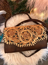 Load image into Gallery viewer, Tally Tooled Crossbody - Coffee
