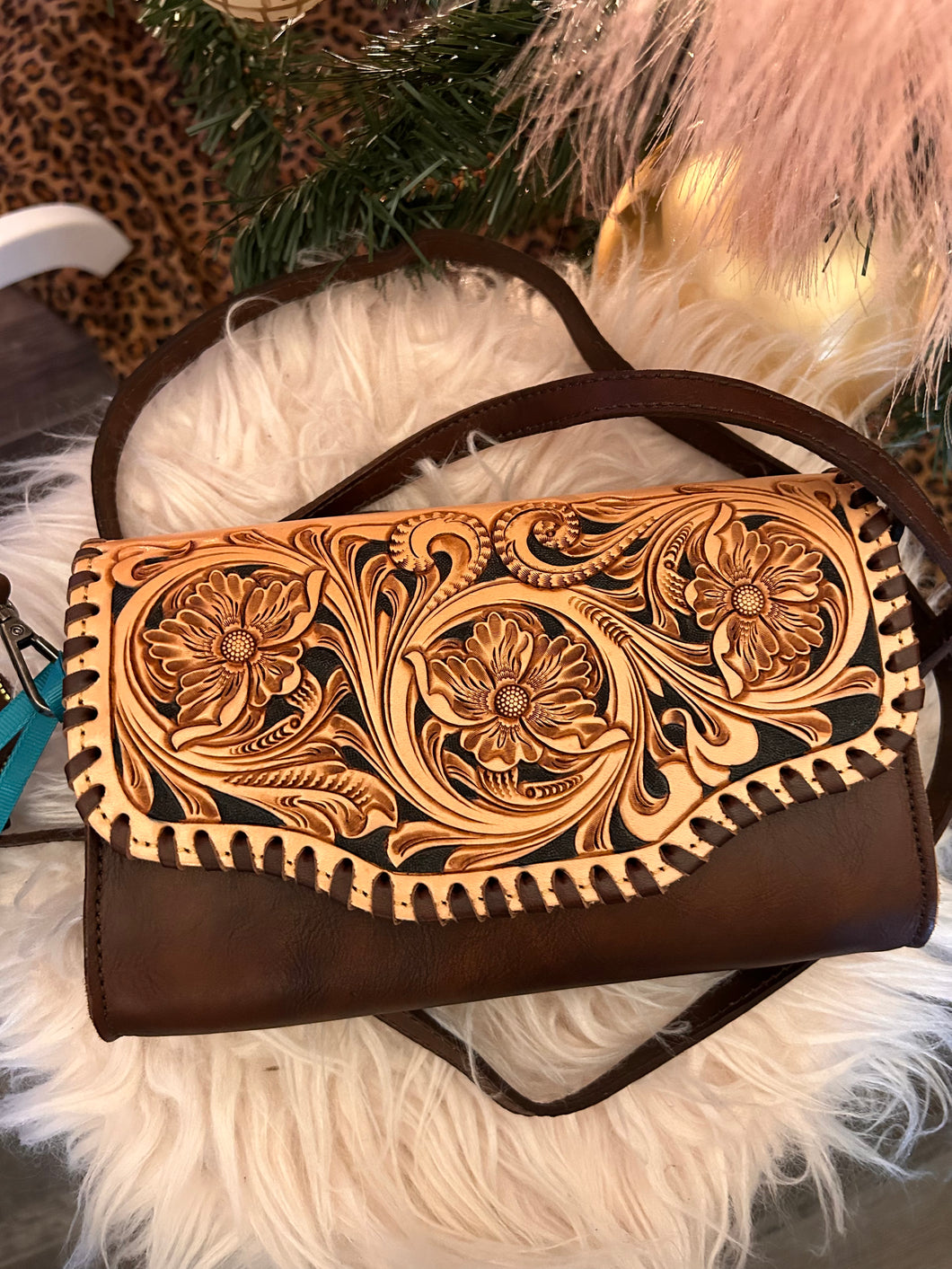 Tally Tooled Crossbody - Coffee