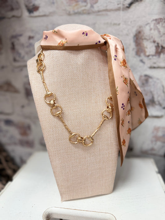 Hammered Equestrian Bit Link Necklace Set