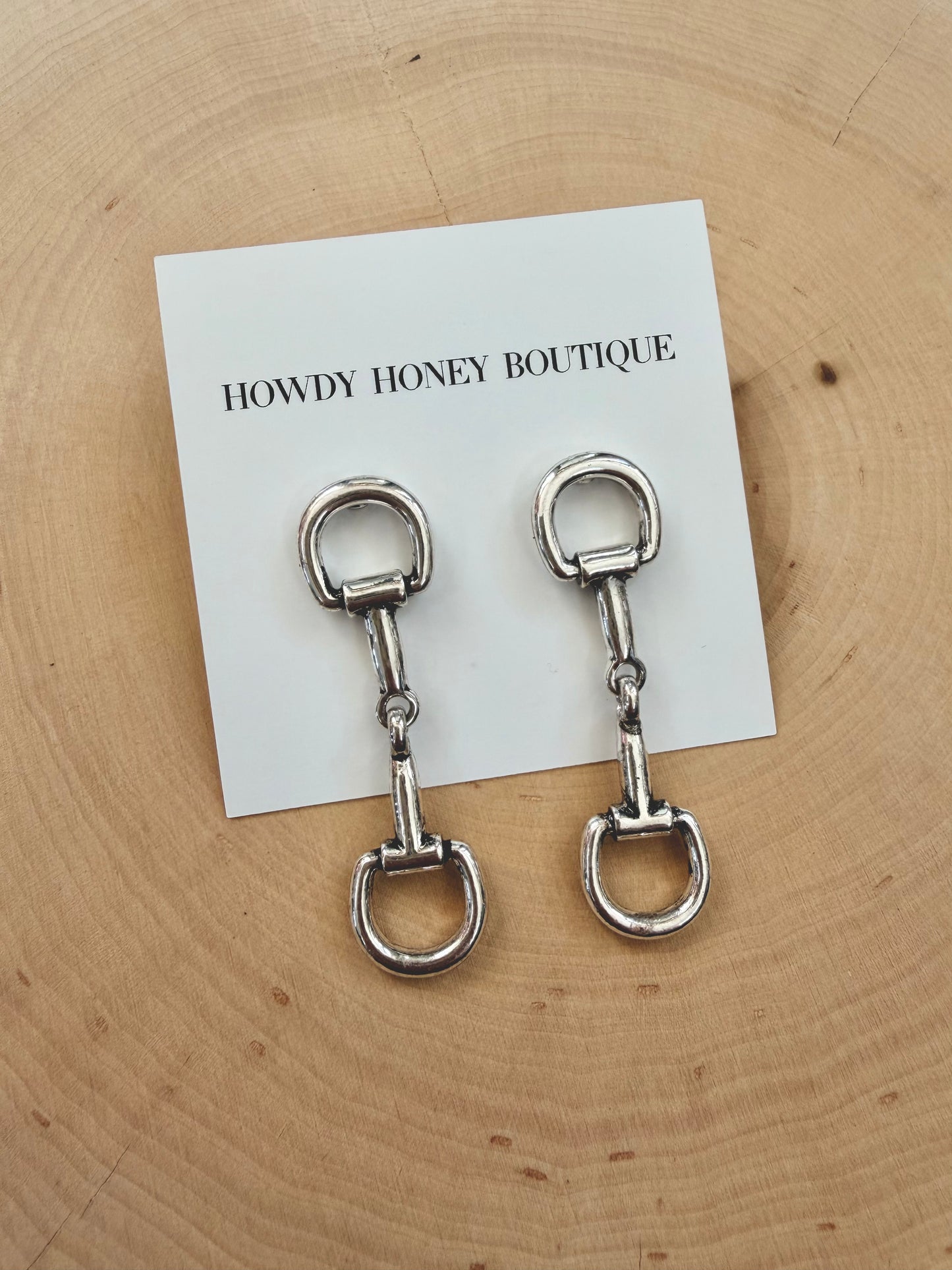 Trail Boss Bit Earrings |Silver|