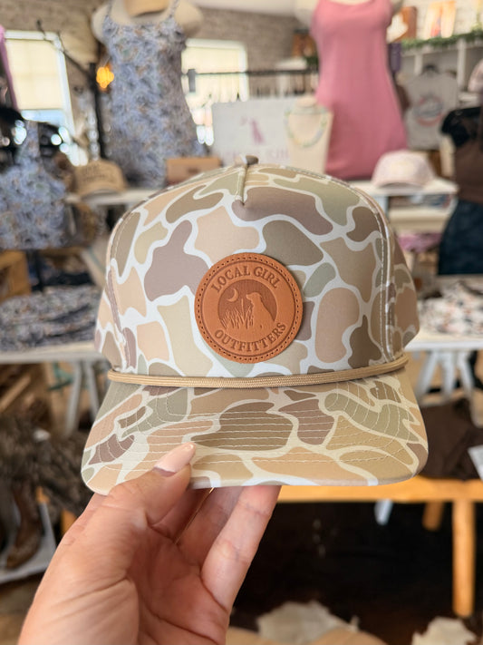 LG Leather Patch Rope Hat | Forest Camo Desert