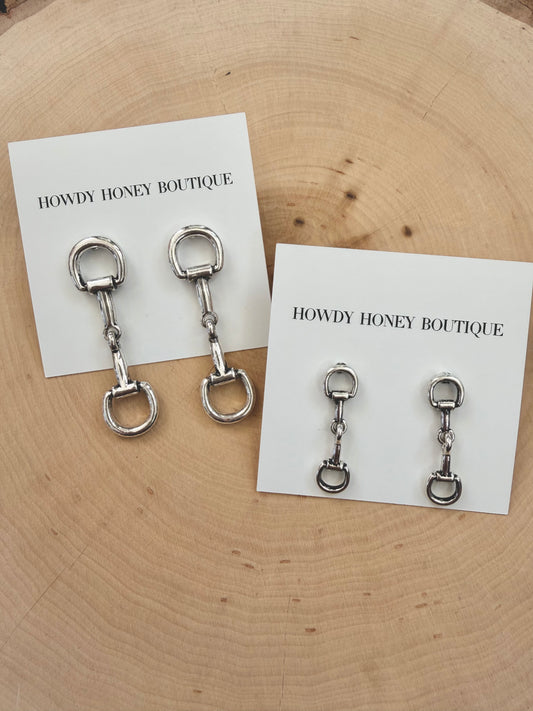 Trail Boss Bit Earrings |Silver|