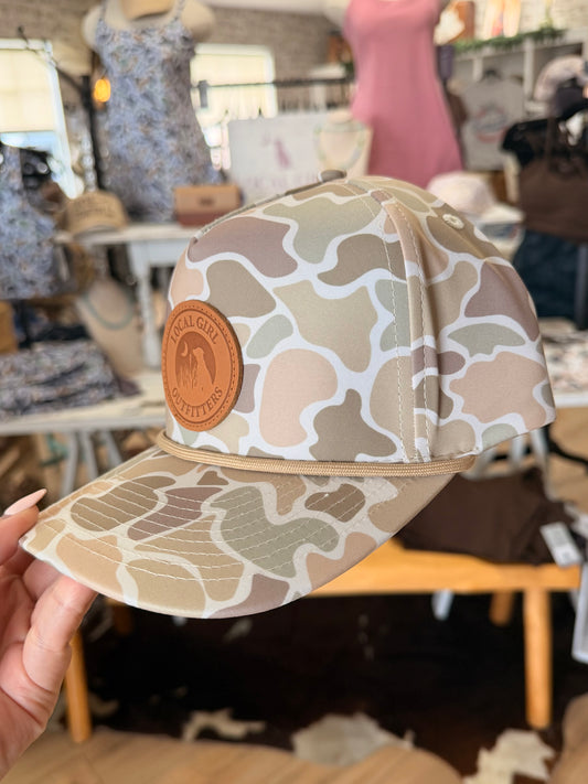 LG Leather Patch Rope Hat | Forest Camo Desert