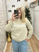 Load image into Gallery viewer, He’s Hunting Puff Sweatshirt |Tan|
