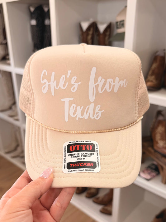 She's From Texas Trucker Hat