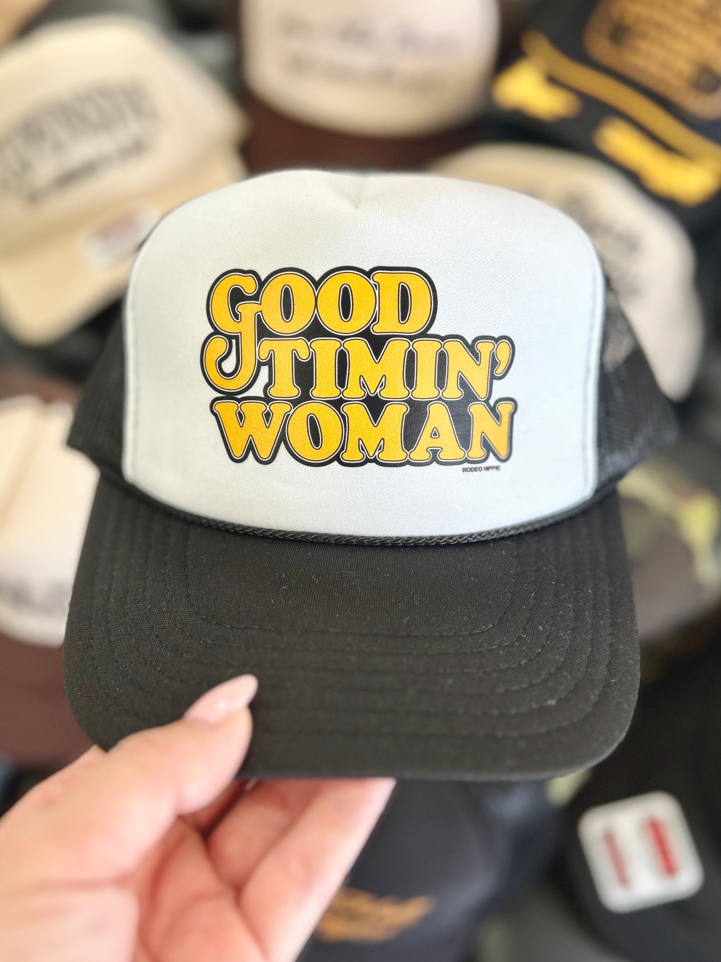 GOOD TIMIN' WOMAN TRUCKER HAT
