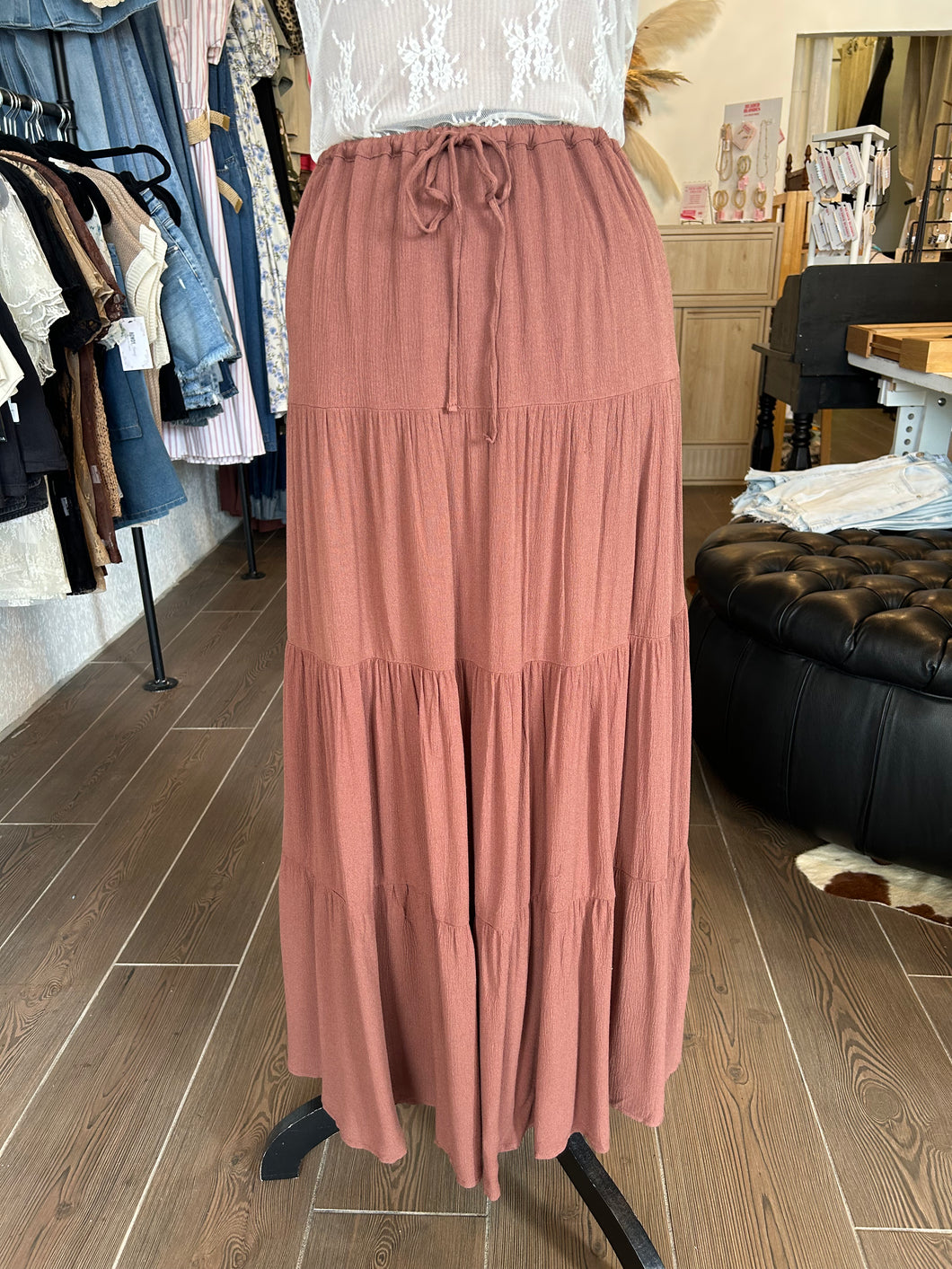 Sunset Social Midi Skirt |Chocolate|