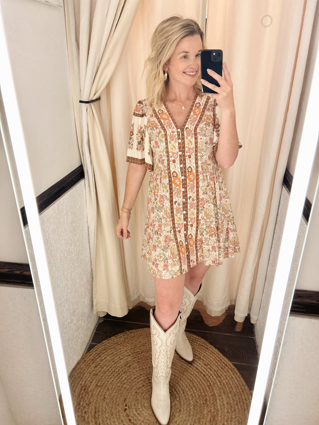 Prairie Petals Mini Dress