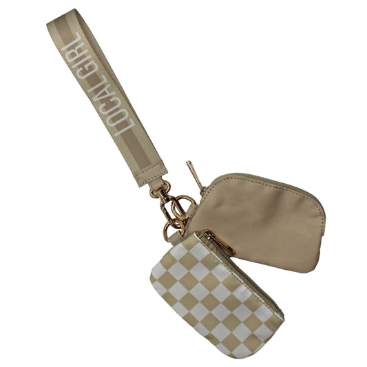 LG Dual Wristlet | Khaki Checker