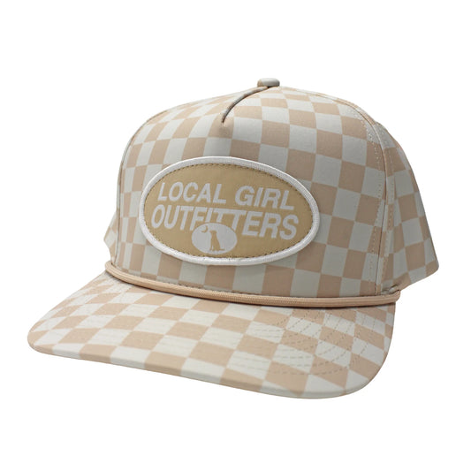 LG Modern Oval Rope Hat | Khaki Checker