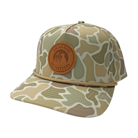 LG Leather Patch Rope Hat | Forest Camo Desert