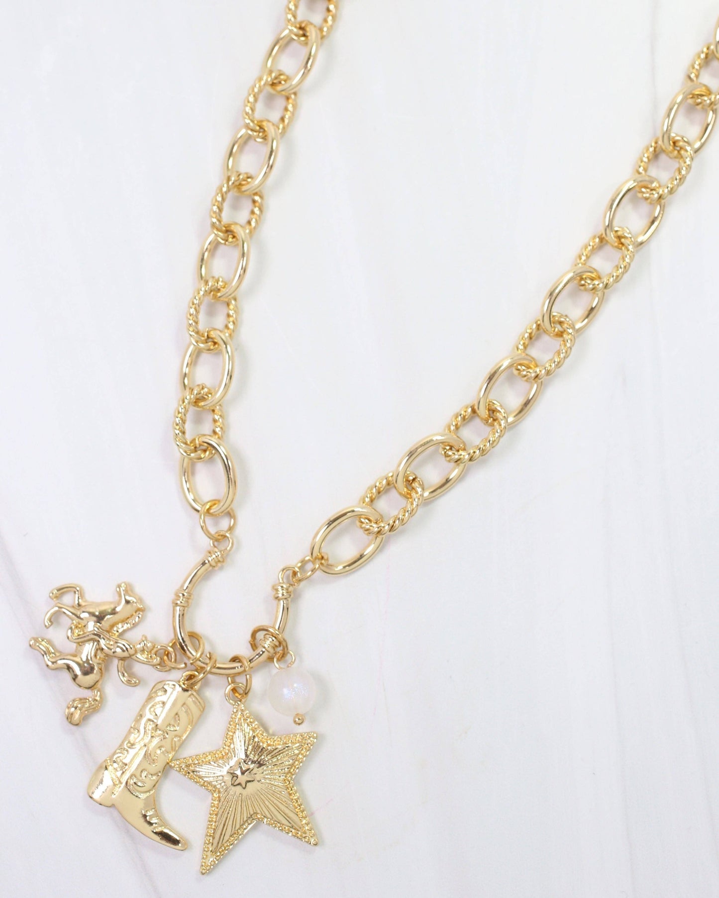 Cheyenne Western Charm Necklace |Gold|