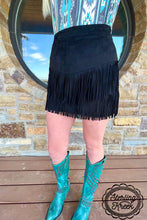 Load image into Gallery viewer, Fort Worth Fringe Skirt {{Black}}
