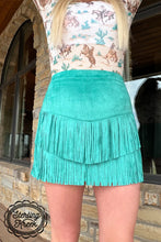 Load image into Gallery viewer, Fort Worth Fringe Skirt {{Turquoise}}
